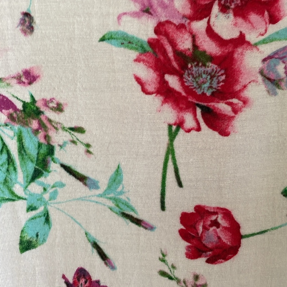 AGNES & DORA FLORAL PRINT TANK TUNIC TOP Size L  White Red Pink Turquoise Green - Picture 8 of 11
